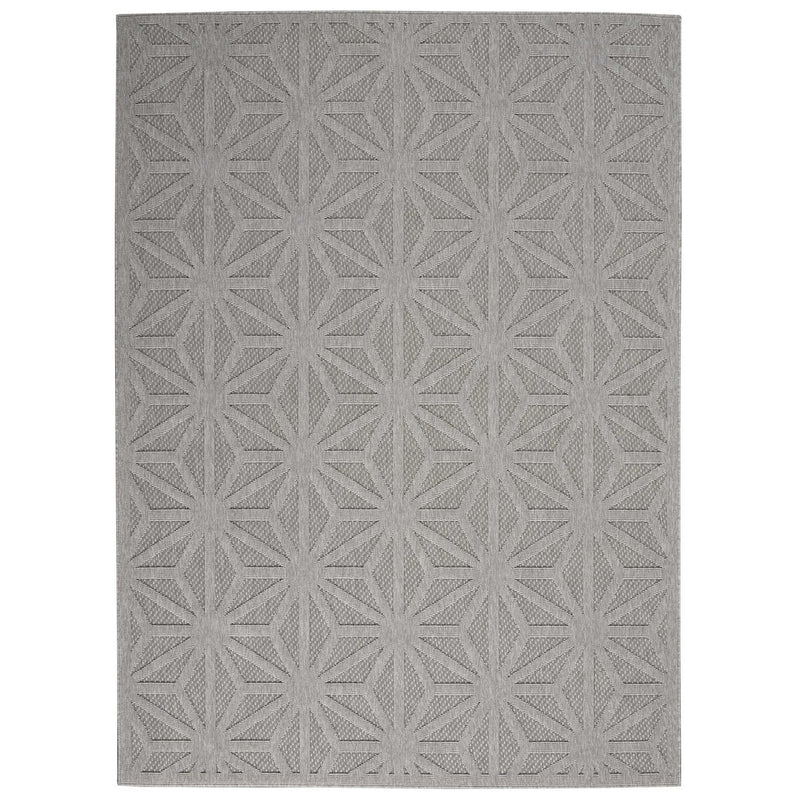 Cozumel CZM01 Indoor Outdoor Geometric Rugs in Light Grey