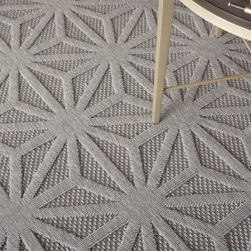 Cozumel CZM01 Indoor Outdoor Geometric Rugs in Light Grey