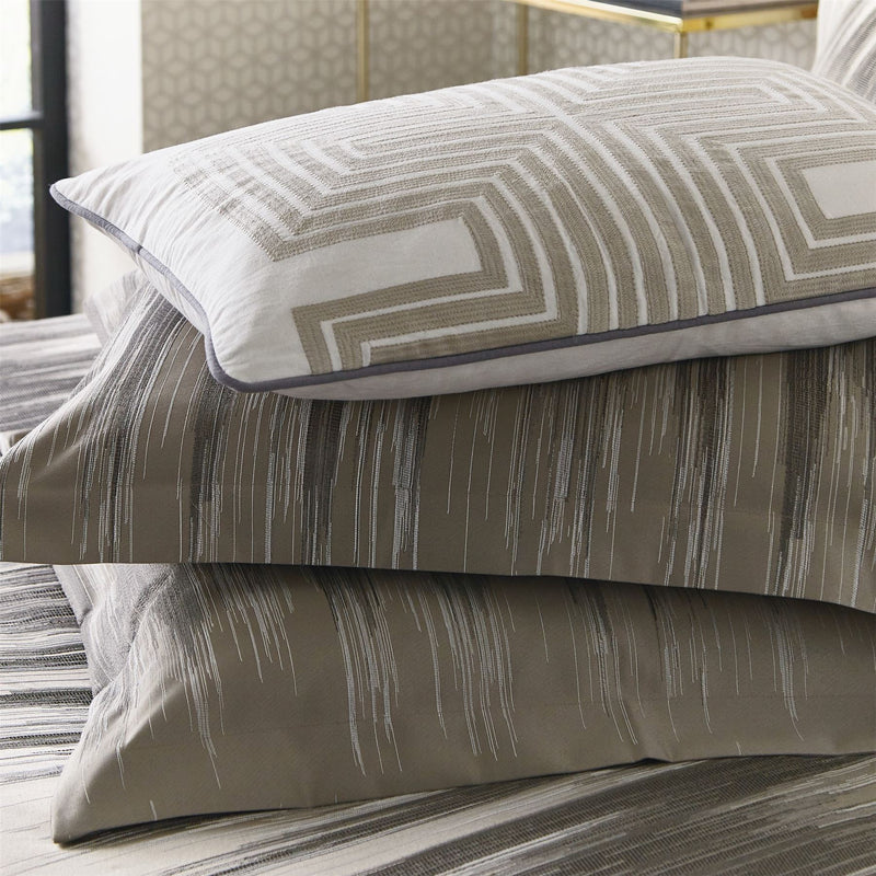 Motion Ikat Stripe Bedding by Harlequin in Steel Grey