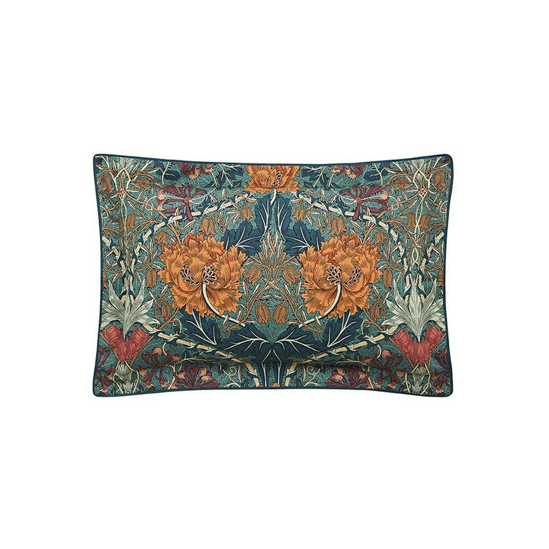 Honeysuckle And Tulip Bedding in Mulberry Teal by William Morris