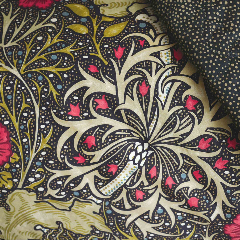 Morris Seaweed Bedding and Pillowcase By Morris & Co in Black