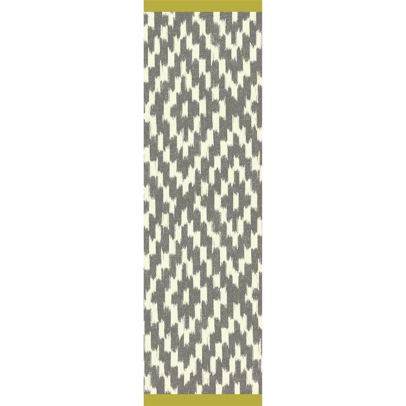 Uteki Geometric Diamond Wool Runner Rugs 023604 in Slate Grey