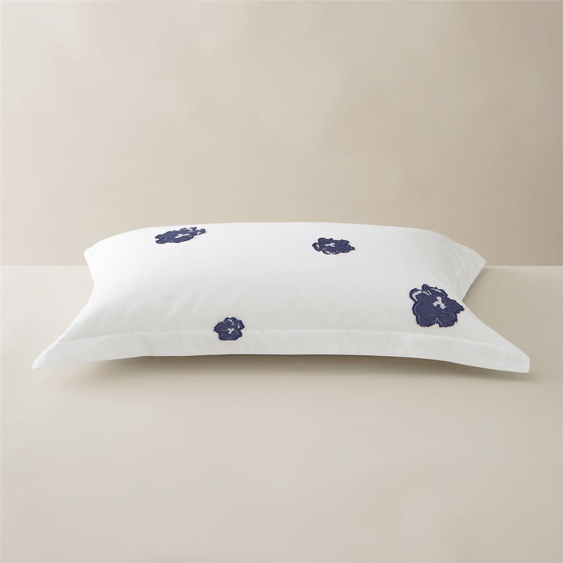 Magnolia Fil Coupe Bedding by Ted Baker in White Navy
