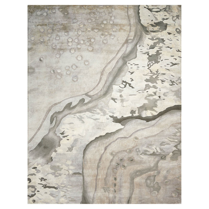 Prismatic Marble Abstract Rugs PRS05 by Nourison in Silver Cloud Grey