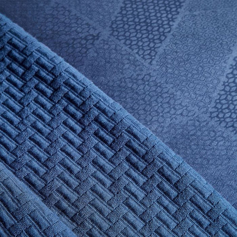 Osaka Jacquard Geometric Bedding in Midnight Blue