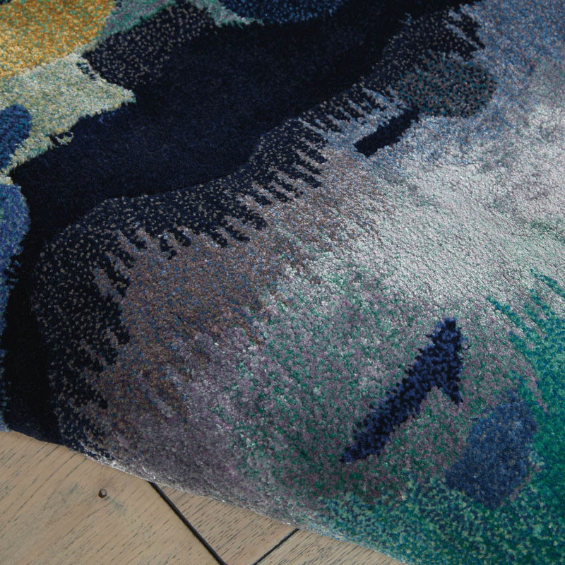 Prismatic Modern Abstract Rugs in PRS09 by Silver and Blue by Nourison