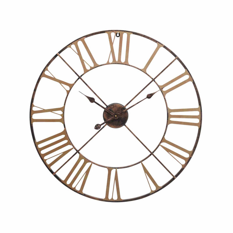 Charlotte Antique Brass Outdoor Skeletal Wall Clock