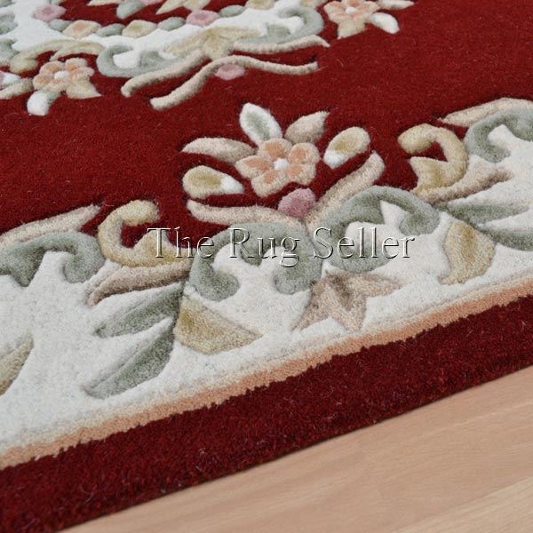 Royal Aubusson Traditional Wool rugs in Red