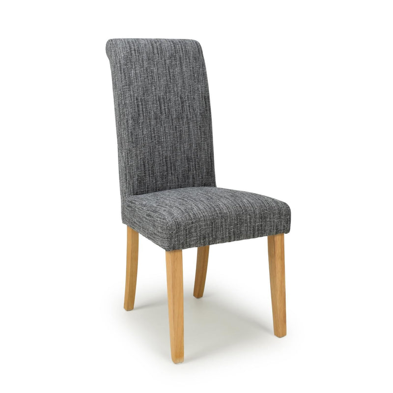 Declan Grey Weave Dining Chair in Natural Legs set of 2