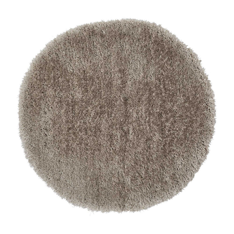 Montana Shaggy Round Circle Rugs in Silver Grey