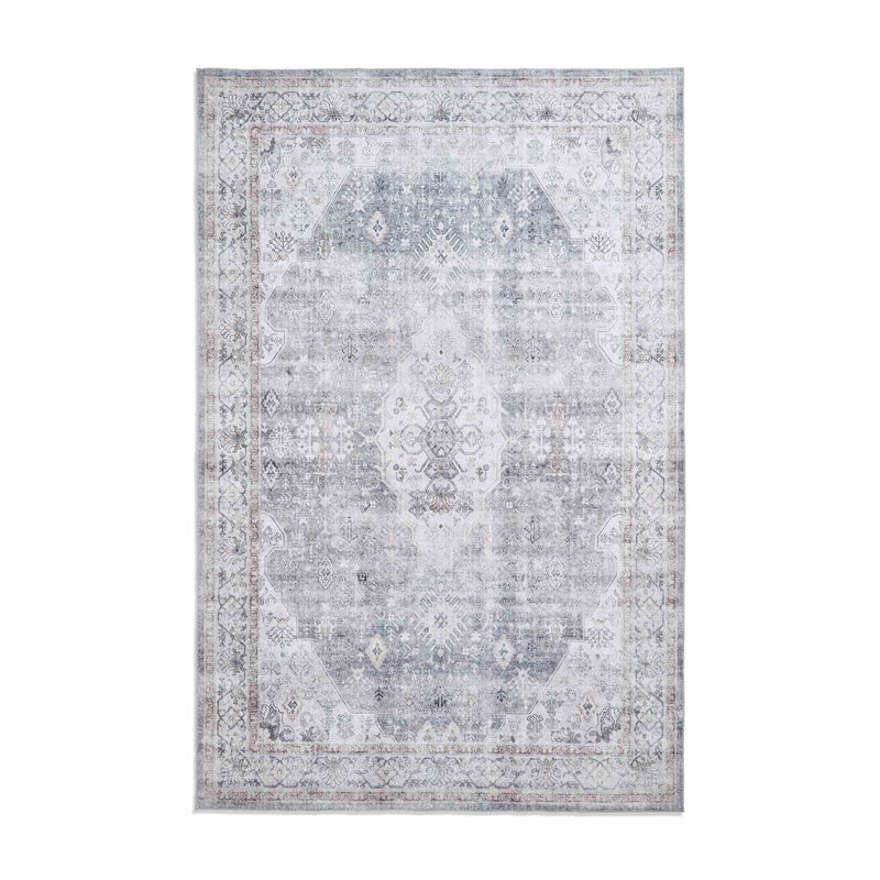 Tabriz H1156 Traditional Distressed Medallion Rugs in Grey