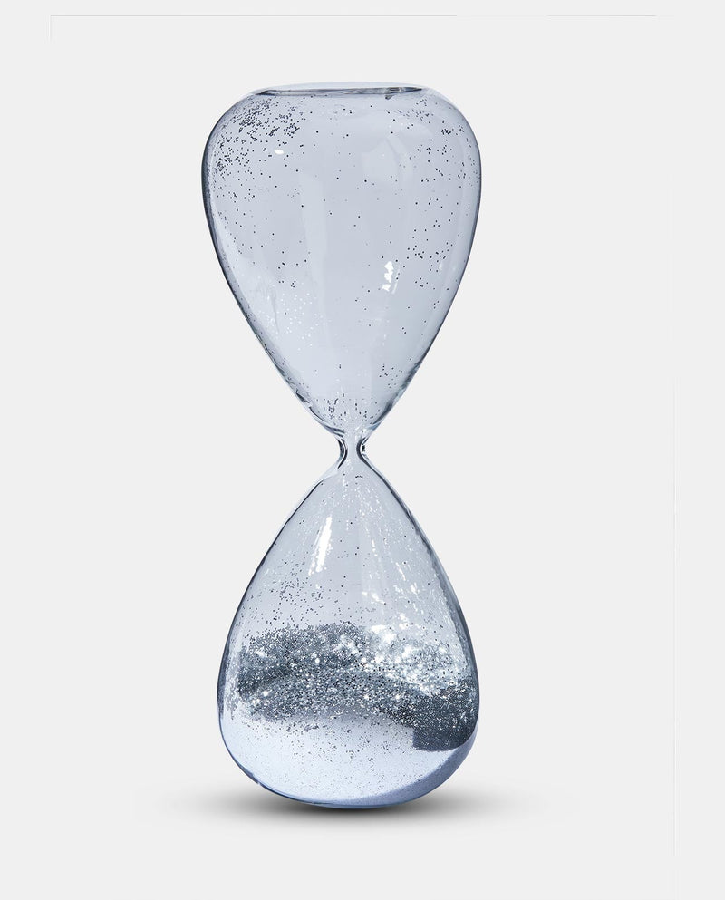 Silver Glitter Hour Glass