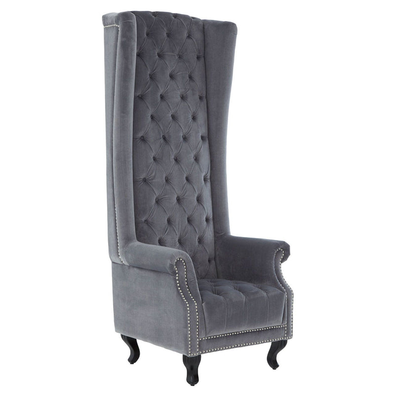 Grey Velvet Porter Chair