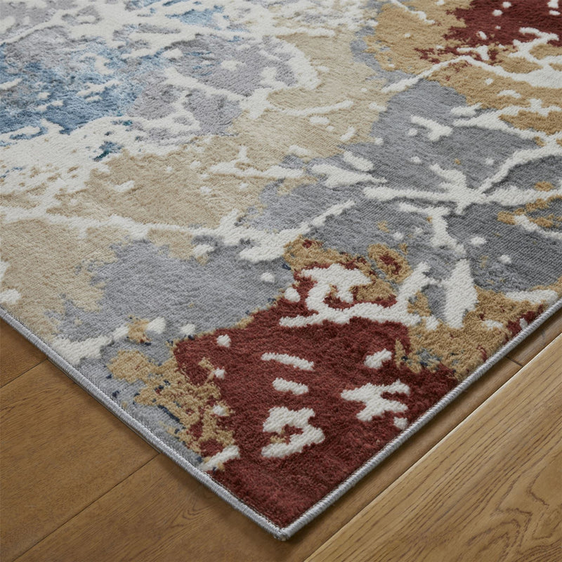 Zoe 1803 X Runner Rugs in Abstract Distressed Multi