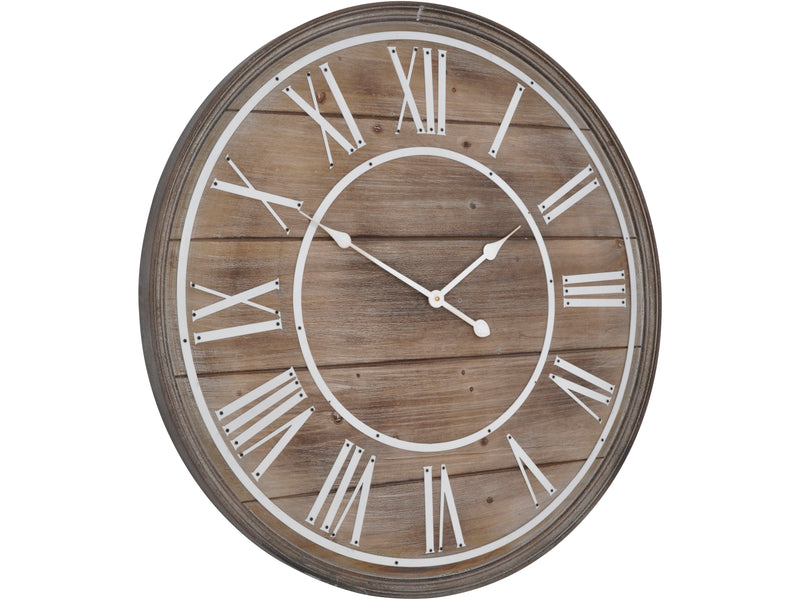 Large Bleached Wood Wall Clock