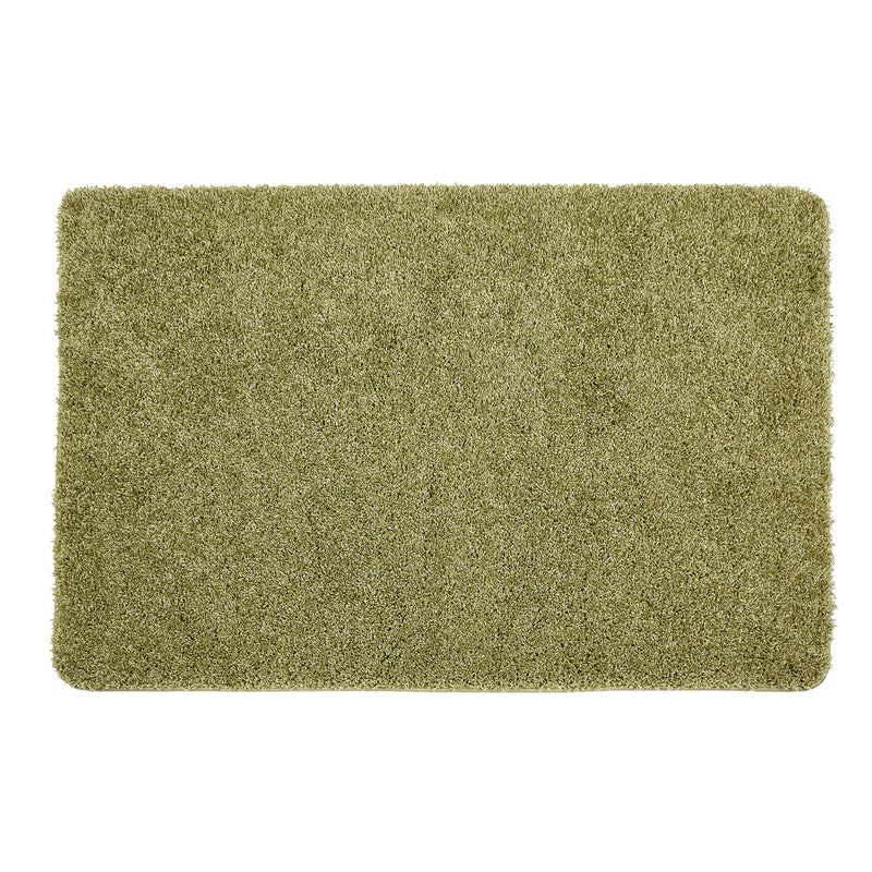 Buddy Washable Plain Rugs in Olive Green