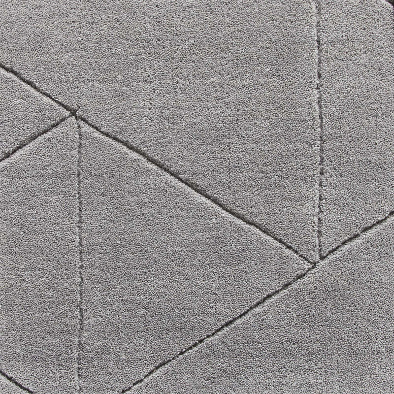 Kasbah KB2025 Geometric Wool Rugs in Grey