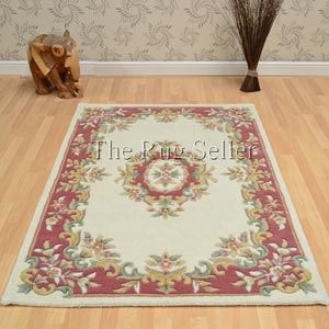 Royal Aubusson Traditional Wool rugs in Rose Cream