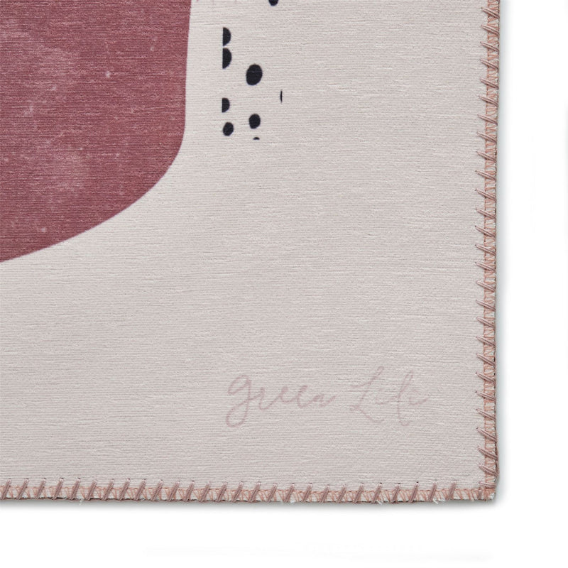 AB0151 Modern Abstract Rug by Michelle Collins in Rose Crimson Pink