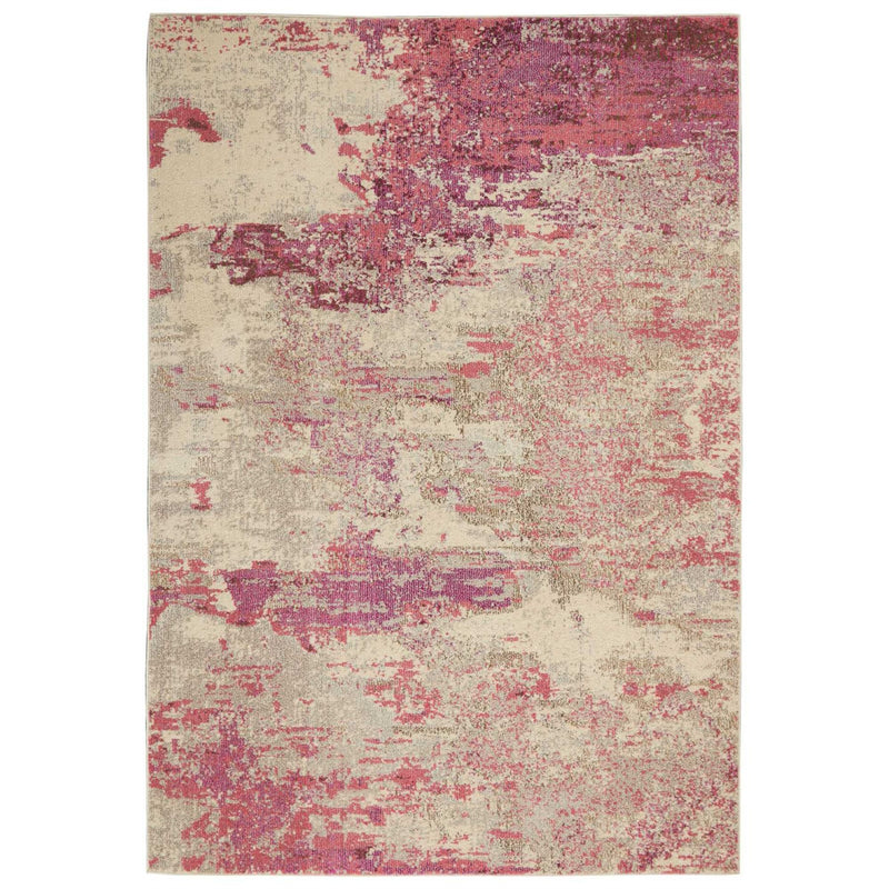 Celestial Modern Abstract Rugs CES02 in Ivory Pink by Nourison