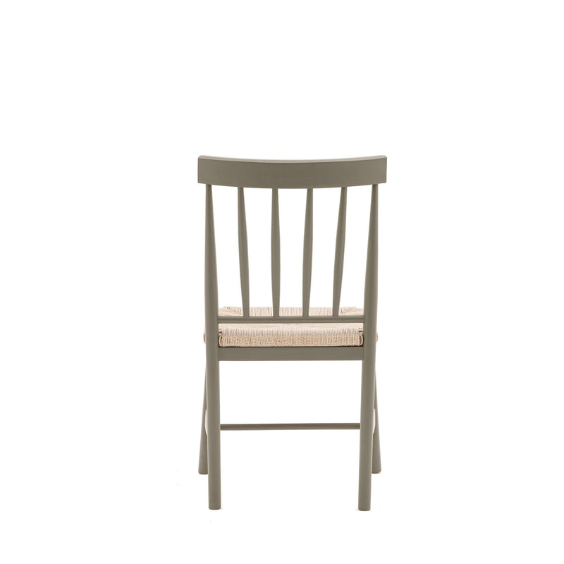 Winslet Prairie Grey Wood Dining Chairs with Beech Rope Seat set of 2
