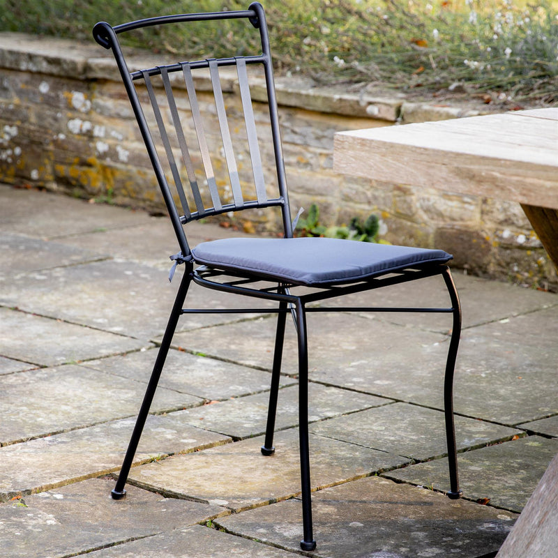 Prudence Metal Outdoor Dining Chair in Charcoal Grey