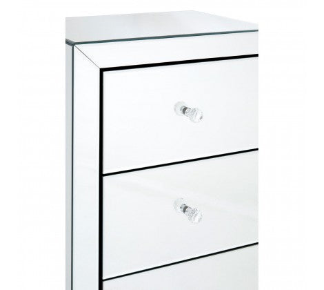 Mirrored Tall 5 Drawer Chest