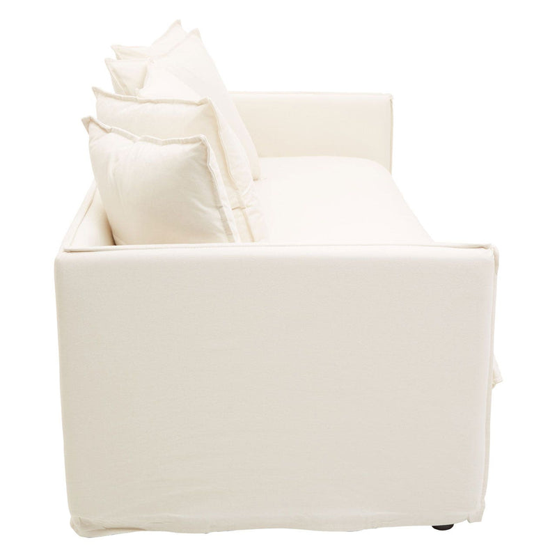 3 Seat Cream Upholstered Sofa