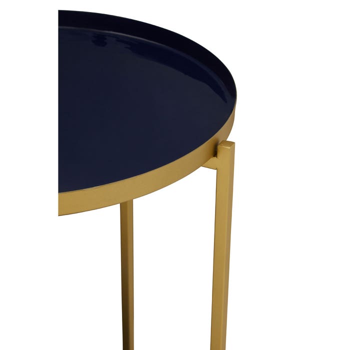 Blue and Gold Two Tier Side Table