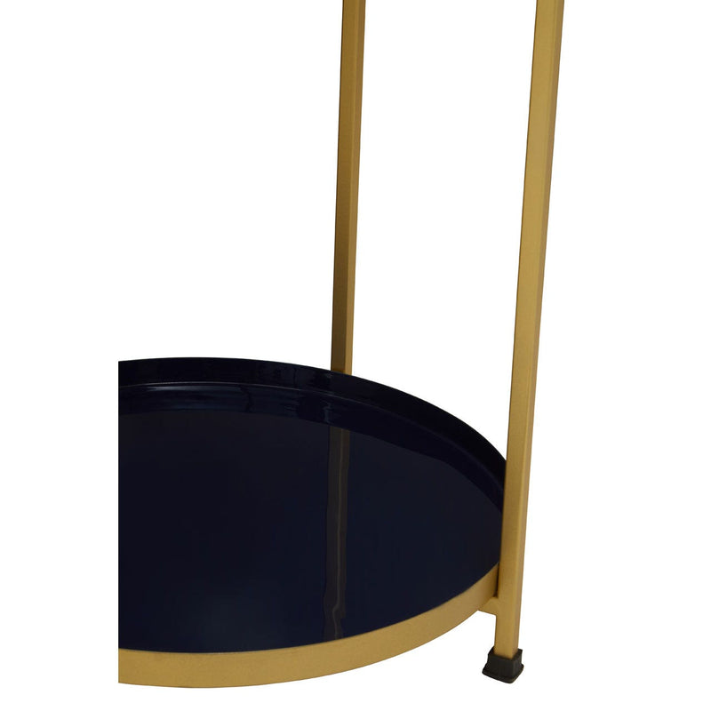 Blue and Gold Two Tier Side Table