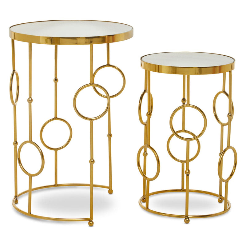Set Of 2 Circle Pattern Side Table