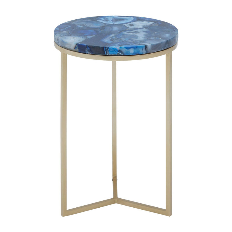 Blue & Gold Agate Side Table