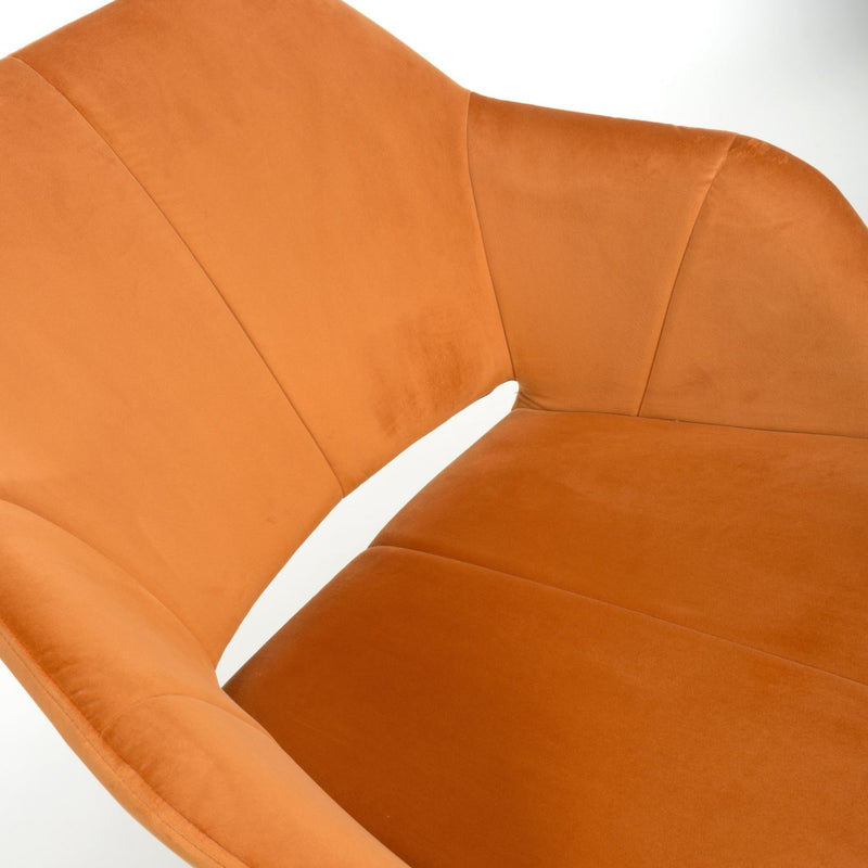 Nora Brushed Velvet Burnt Orange Dining Chair set of 2