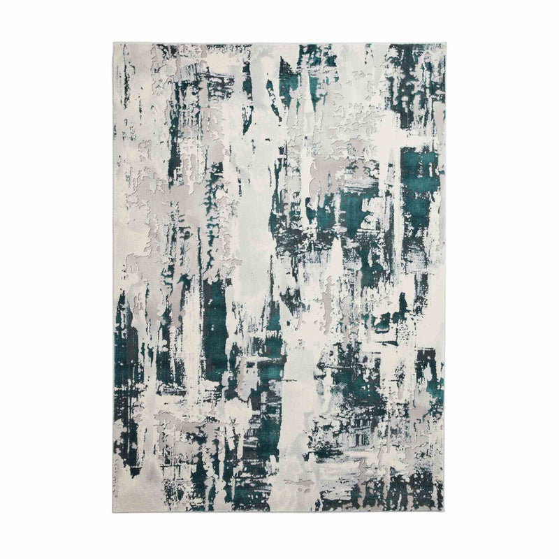Apollo GR579 Modern Abstract Distressed Rugs in Grey Green