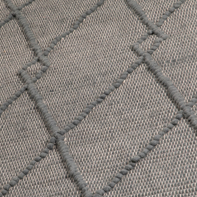 Saffron Boho Wool Rugs in Grey