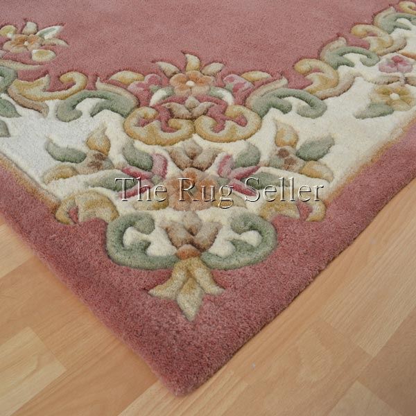 Royal Aubusson Traditional Wool rugs in Rose Pink