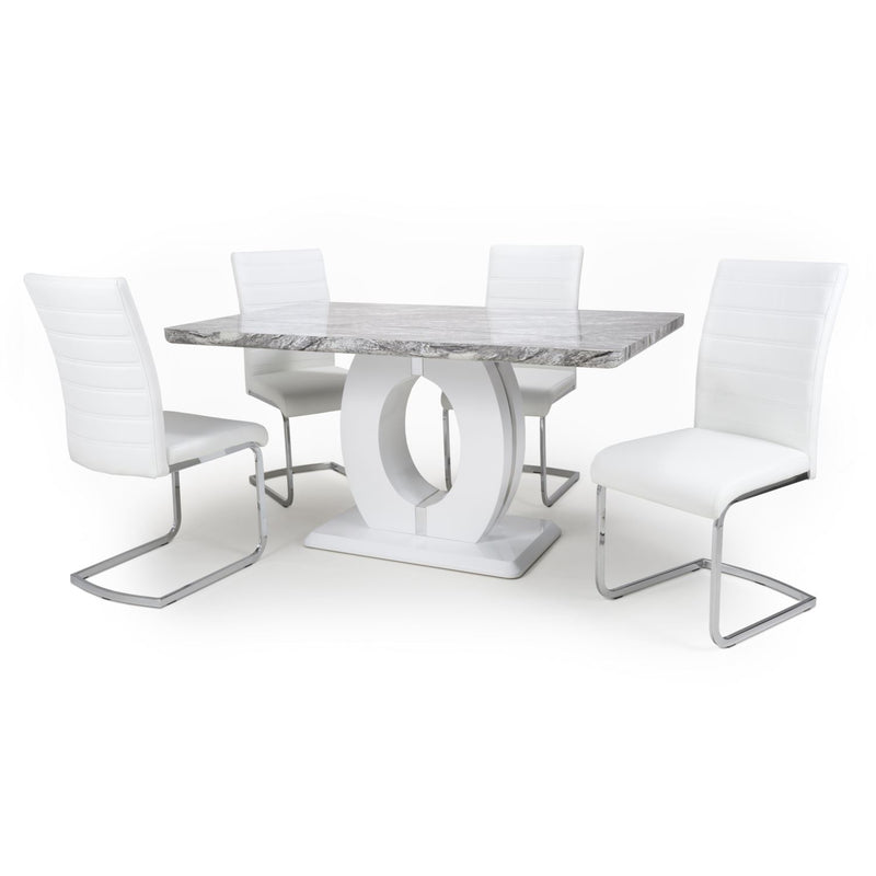 Athena Medium Marble Effect Top Dining Table