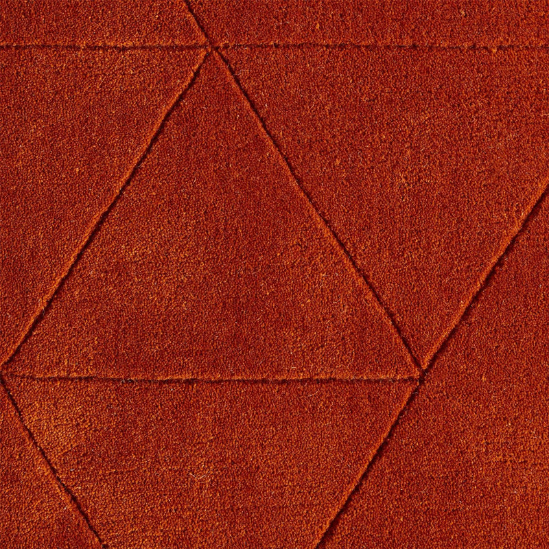 Kasbah KB2025 Geometric Wool Rugs in Terracotta Orange