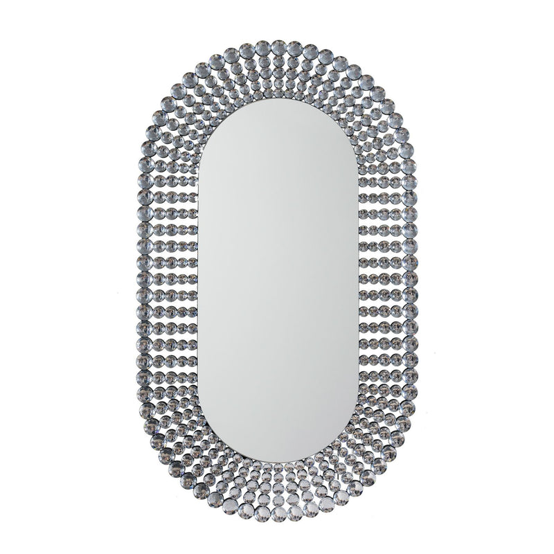Luxe Tapi Sophia Oval Modern Mirror in Silver Grey