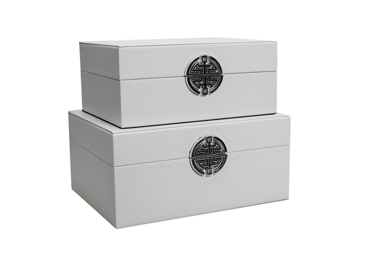 White Faux Leather Boxes