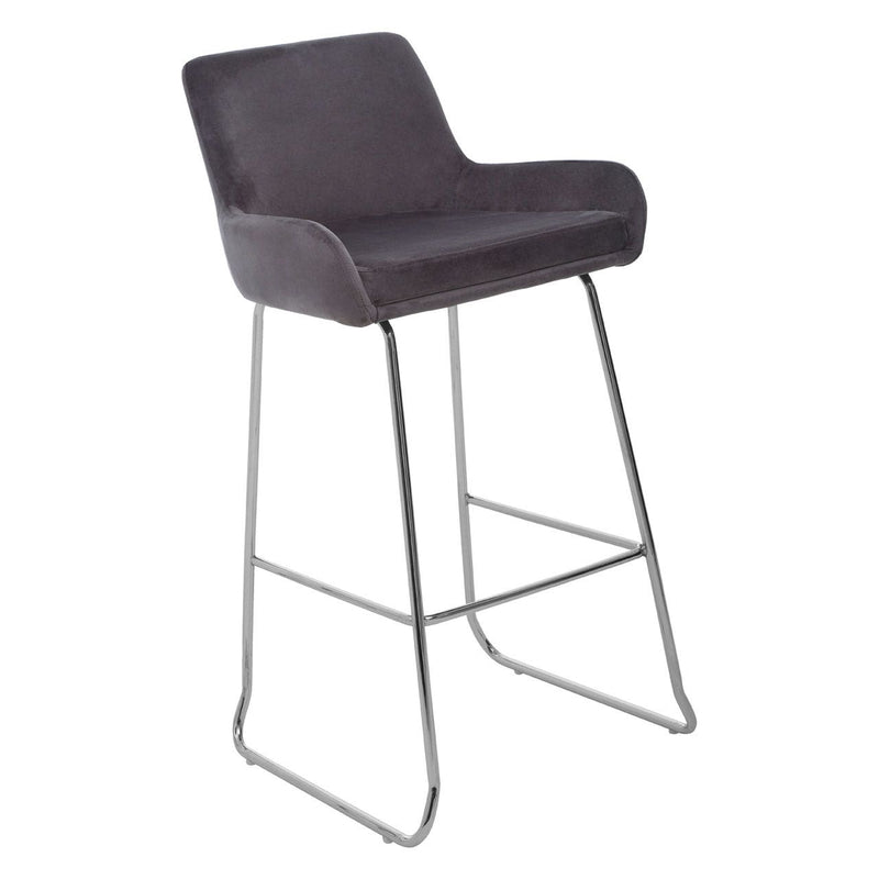 Grey Bar Stool With Low Arms