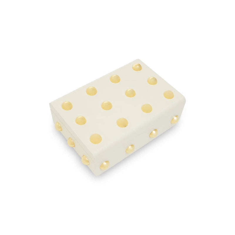 Large Cream And Gold Studded Box