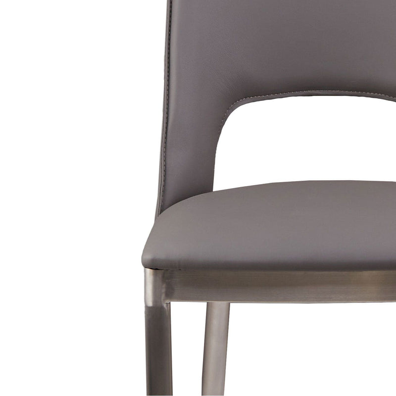 Loft Grey Leather Dining Chair