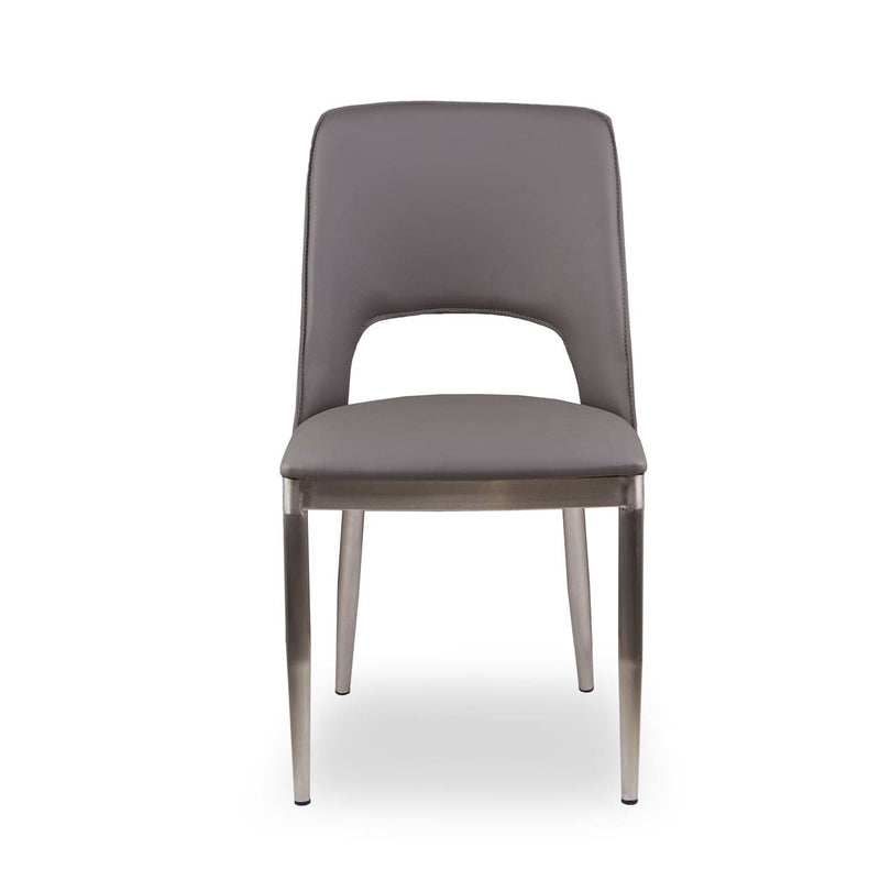 Loft Grey Leather Dining Chair