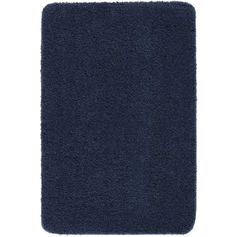 Buddy Washable Plain Rugs in Midnight Blue