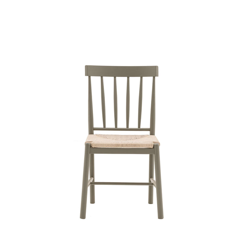 Winslet Prairie Grey Wood Dining Chairs with Beech Rope Seat set of 2