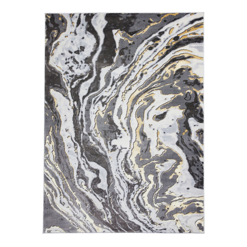 Apollo GR584 Modern Marble Textured Rugs in Grey Gold
