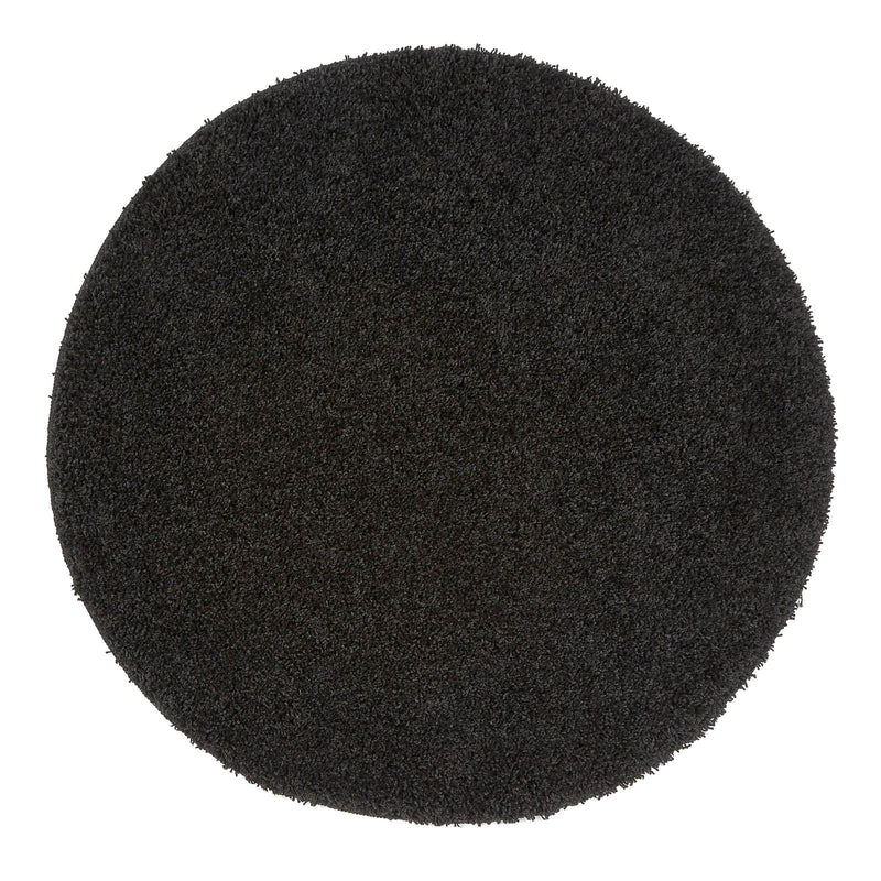 Buddy Washable Round Circle Rugs in Black