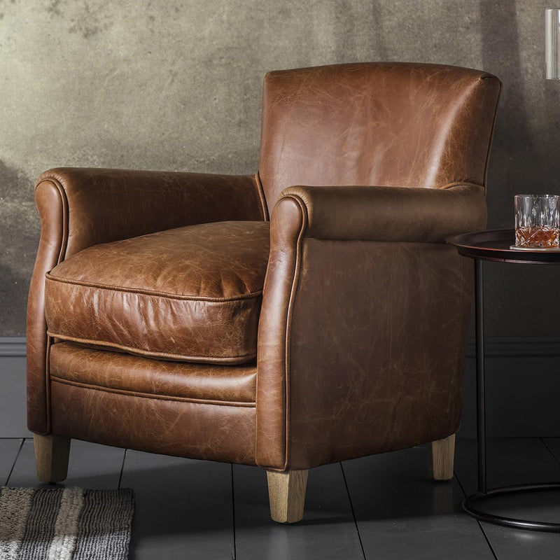 Paddington Vintage Leather Brown Armchair