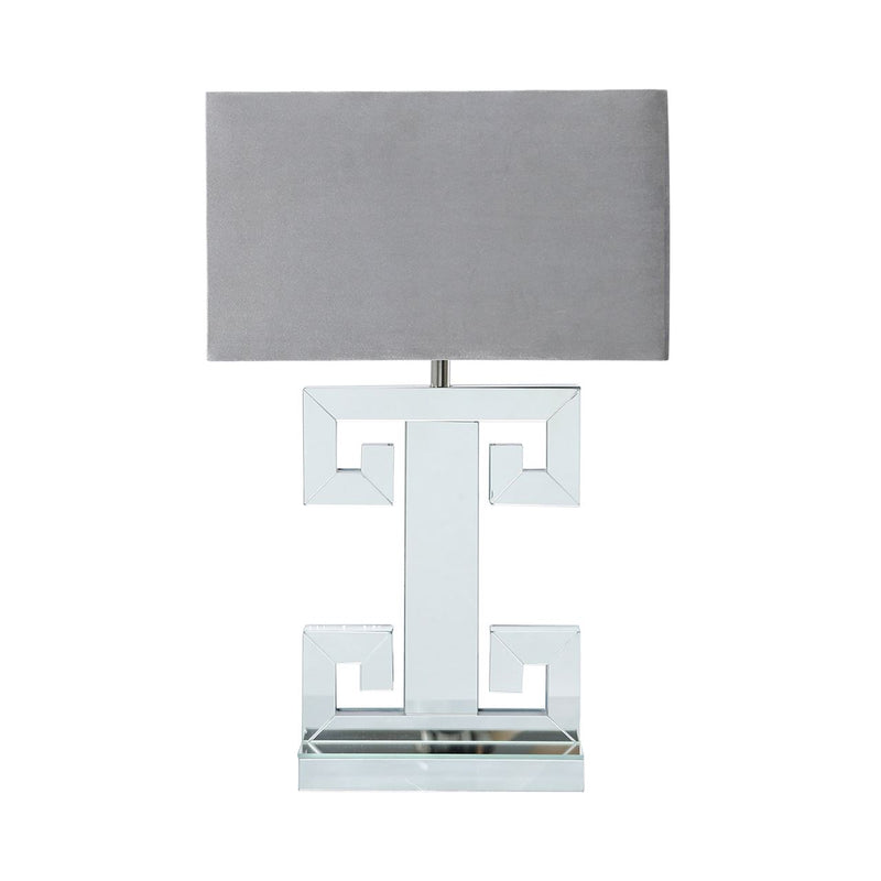 Zaria Gold Glass Table Lamp with Grey Shade